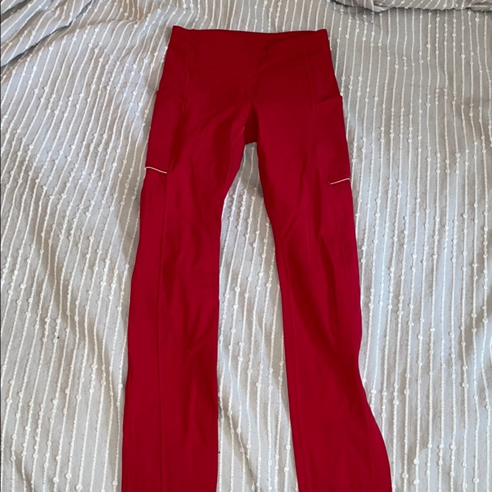 Red Lululemon Leggings